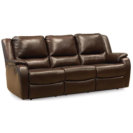 Casual Power Reclining Sofa with Pillow Arms